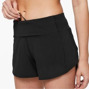 lululemon athletica Mid Rise Black Speed Up Shorts